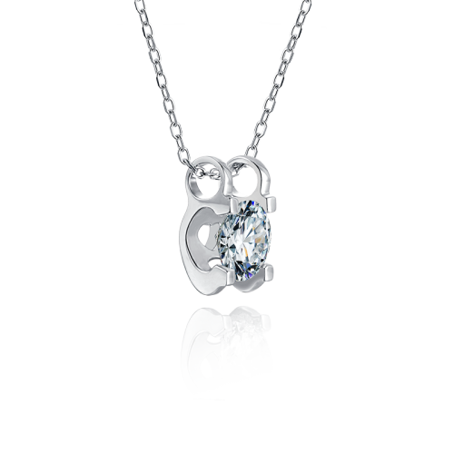 Popular Luxury 925 Sterling Silver Moissanite Diamond Pendant Women Engagement Square Setting Diamond Wedding Party Necklace